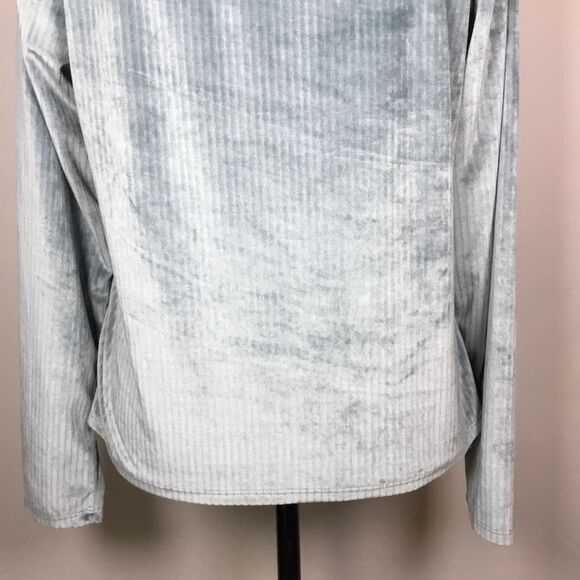 Lucky Brand aqua velvet ribbed long sleeve button down 90s y2k fairy sz Medium - Picture 6 of 7